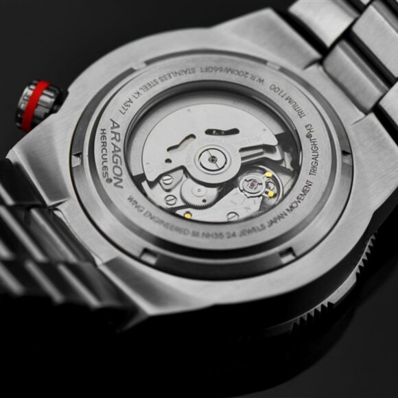 Aragon Hercules T100 Tritium16 Tubes 44mm Men's Watch - New Old Stock - Picture 4 of 6